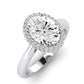 Calla Lily Diamond Matching Band Only (does Not Include Engagement Ring) For Ring With Oval Center whitegold