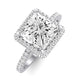 Bergenia Moissanite Matching Band Only (does Not Include Engagement Ring ) For Ring With Princess Center whitegold