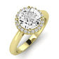 Calla Lily Diamond Matching Band Only (does Not Include Engagement Ring) For Ring With Round Center yellowgold