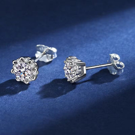 Leony Moissanite Earrings whitegold