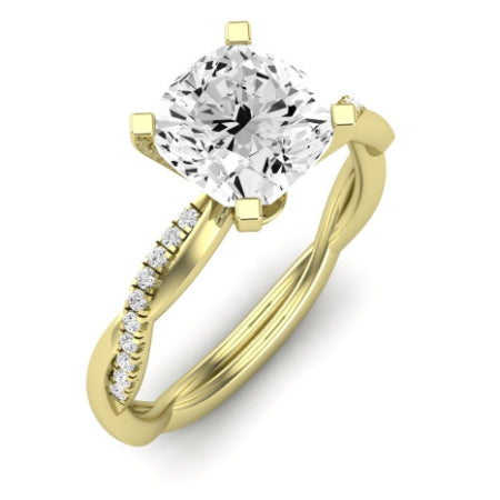 Iris Diamond Matching Band Only (does Not Include Engagement Ring) For Ring With Cushion Center yellowgold