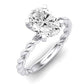 Balsam Diamond Matching Band Only ( Engagement Ring Not Included)  For Ring With Oval Center whitegold