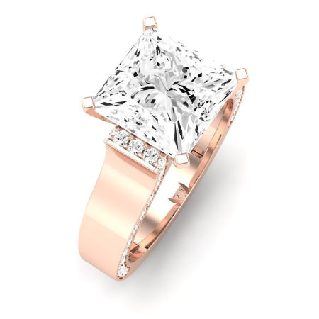Lavender Moissanite Matching Band Only (engagement Ring Not Included) For Ring With Princess Center rosegold