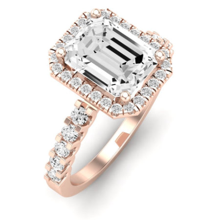 Sweet Pea Diamond Matching Band Only ( Engagement Ring Not Included) For Ring With Emerald Center rosegold