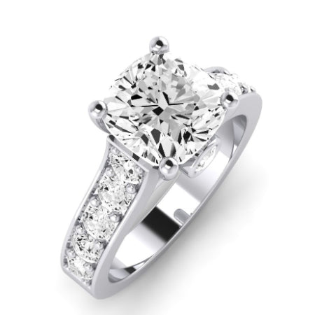 Calluna Moissanite Matching Band Only (does Not Include Engagement Ring) For Ring With Cushion Center whitegold