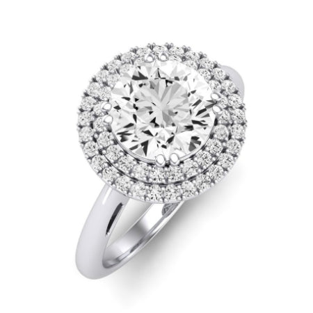 Tulip Moissanite Matching Band Only (does Not Include Engagement Ring) For Ring With Round Center whitegold