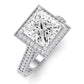 Wallflower Moissanite Matching Band Only (does Not Include Engagement Ring) For Ring With Princess Center whitegold