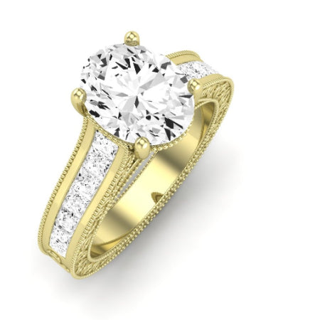 Edelweiss Oval Moissanite Bridal Set yellowgold