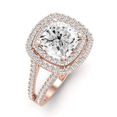 Flora Moissanite Matching Band Only (engagement Ring Not Included) For Ring With Cushion Center rosegold