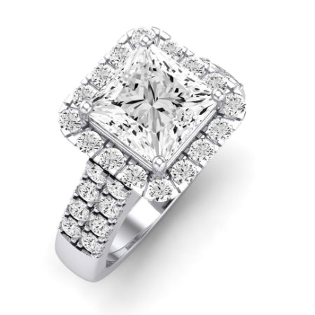 Velvet Moissanite Matching Band Only (does Not Include Engagement Ring)  For Ring With Princess Center whitegold