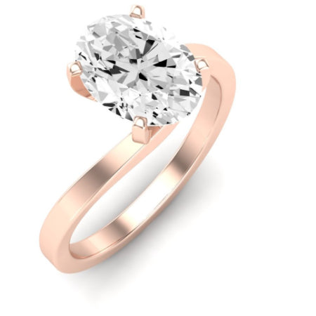 Zinnia Moissanite Matching Band Only ( Engagement Ring Not Included) For Ring With Oval Center rosegold
