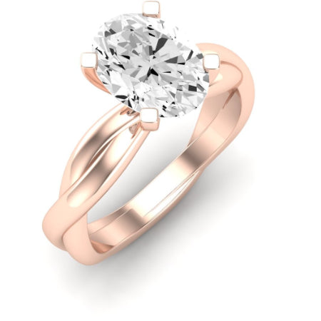 Baneberry Oval Diamond Bridal Set (Lab Grown Igi Cert) rosegold