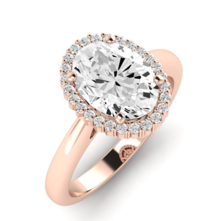Calla Lily Diamond Matching Band Only (does Not Include Engagement Ring) For Ring With Oval Center rosegold