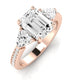 Snowdonia Moissanite Matching Band Only (engagement Ring Not Included) For Ring With Emerald Center rosegold