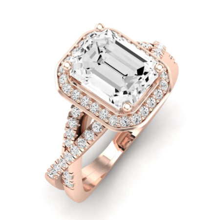 Moonflower Emerald Diamond Bridal Set (Lab Grown Igi Cert) rosegold