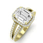 Freesia Diamond Matching Band Only (does Not Include Engagement Ring) For Ring With Emerald Center yellowgold