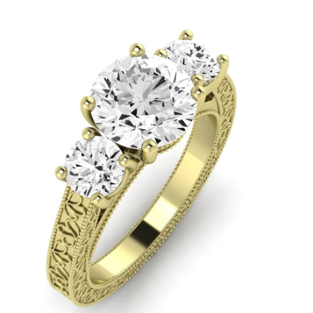 Belladonna Diamond Matching Band Only (does Not Include Engagement Ring) For Ring With Round Center yellowgold