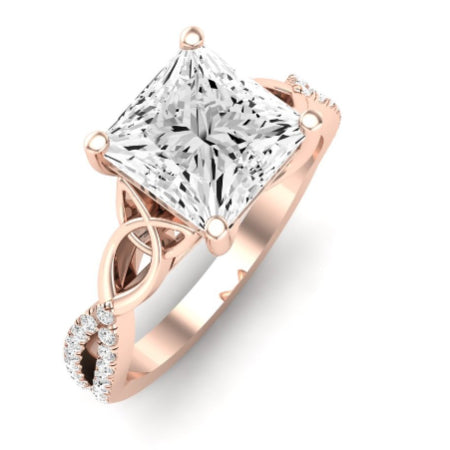 Pavonia Moissanite Matching Band Only (does Not Include Engagement Ring)  For Ring With Princess Center rosegold