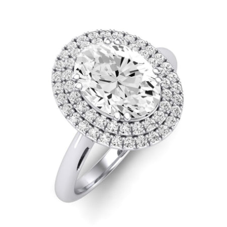 Tulip Diamond Matching Band Only ( Engagement Ring Not Included) For Ring With Oval Center whitegold