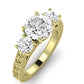 Belladonna Moissanite Matching Band Only (does Not Include Engagement Ring) For Ring With Round Center yellowgold