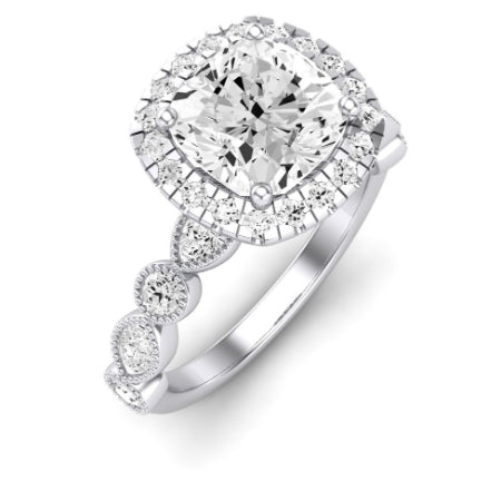 Aubretia Diamond Matching Band Only (does Not Include Engagement Ring) For Ring With Cushion Center whitegold