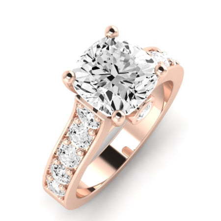 Calluna Moissanite Matching Band Only (does Not Include Engagement Ring) For Ring With Cushion Center rosegold