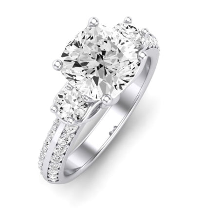 Thistle Diamond Matching Band Only (does Not Include Engagement Ring) For Ring With Cushion Center whitegold