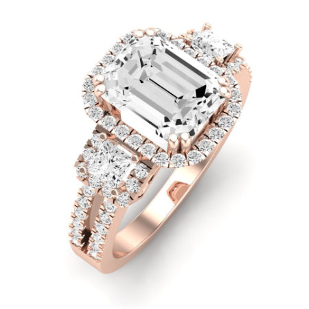 Erica Emerald Diamond Bridal Set (Lab Grown Igi Cert) rosegold