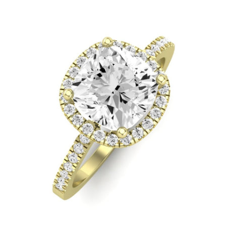 Bergenia Moissanite Matching Band Only (does Not Include Engagement Ring ) For Ring With Cushion Center yellowgold