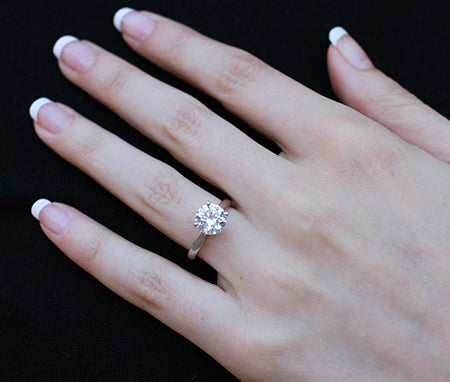 Zahara Round Moissanite Engagement Ring whitegold