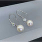 Sheena Round Pearl & Diamond Dangling Earrings whitegold