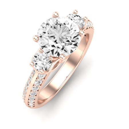 Thistle Moissanite Matching Band Only (does Not Include Engagement Ring) For Ring With Round Center rosegold