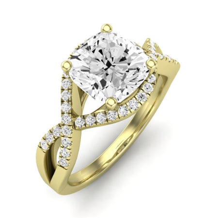 Dianella Moissanite Matching Band Only (does Not Include Engagement Ring)  For Ring With Cushion Center yellowgold