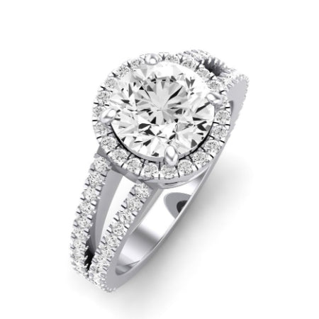 Freesia Diamond Matching Band Only (does Not Include Engagement Ring) For Ring With Round Center whitegold