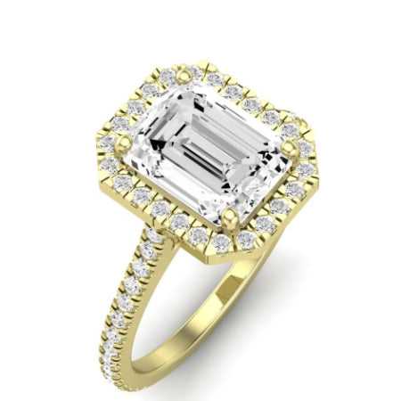 Columbine Moissanite Matching Band Only (does Not Include Engagement Ring)  For Ring With Emerald Center yellowgold