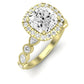 Aubretia Moissanite Matching Band Only (does Not Include Engagement Ring) For Ring With Cushion Center yellowgold