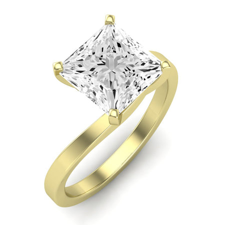Zinnia Moissanite Matching Band Only ( Engagement Ring Not Included) For Ring With Princess Center yellowgold