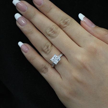 Jessamine Princess Moissanite Engagement Ring whitegold