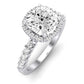 Sweet Pea Moissanite Matching Band Only ( Engagement Ring Not Included) For Ring With Cushion Center whitegold