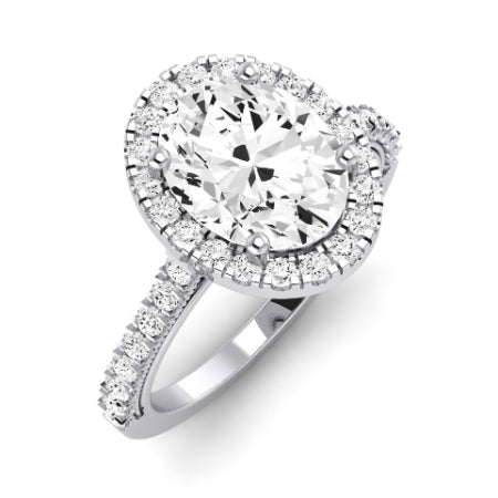 Florizel Moissanite Matching Band Only (does Not Include Engagement Ring) For Ring With Oval Center whitegold