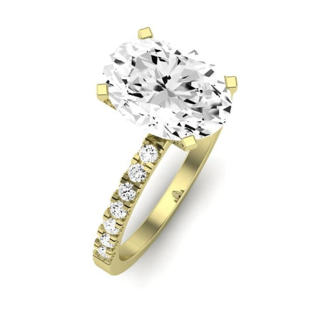 Dahlia Diamond Matching Band Only (engagement Ring Not Included) For Ring With Oval Center yellowgold