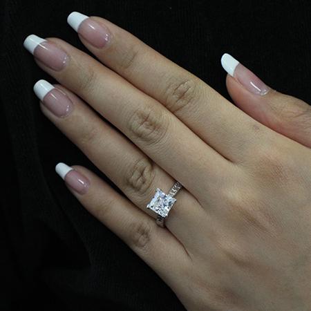 Azalea Princess Moissanite Engagement Ring whitegold