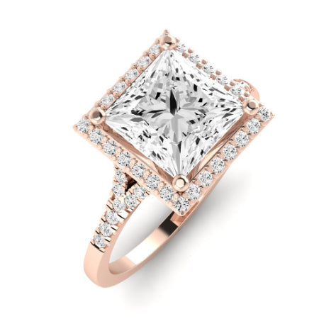 Desert Rose Moissanite Matching Band Only (engagement Ring Not Included) For Ring With Princess Center rosegold