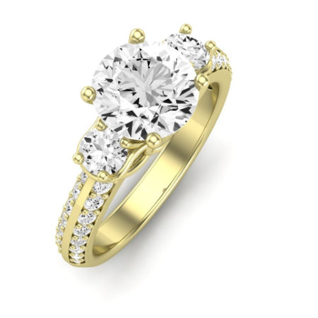 Thistle Diamond Matching Band Only (does Not Include Engagement Ring) For Ring With Round Center yellowgold