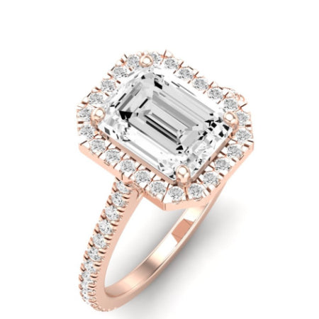 Columbine Moissanite Matching Band Only (does Not Include Engagement Ring)  For Ring With Emerald Center rosegold