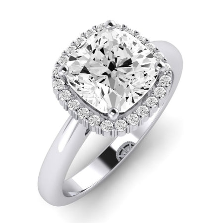 Calla Lily Moissanite Matching Band Only (does Not Include Engagement Ring) For Ring With Cushion Center whitegold
