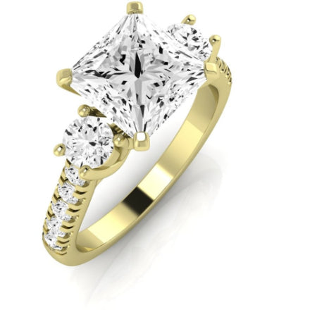 Primrose Moissanite Matching Band Only ( Engagement Ring Not Included) For Ring With Princess Center yellowgold