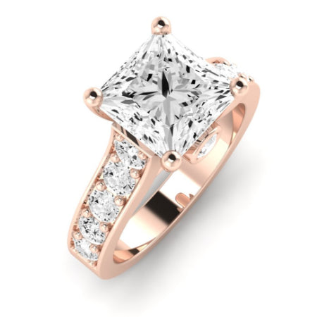 Calluna Moissanite Matching Band Only (does Not Include Engagement Ring) For Ring With Princess Center rosegold