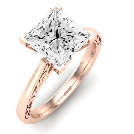 Astilbe Moissanite Matching Band Only (does Not Include Engagement Ring) For Ring With Princess Center rosegold