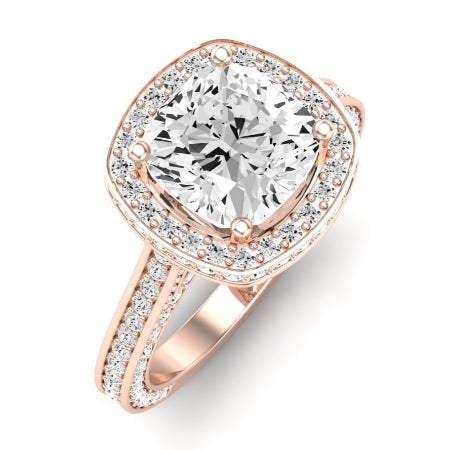 Buttercup Moissanite Matching Band Only (does Not Include Engagement Ring)  For Ring With Cushion Center rosegold